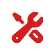 Red Screwdriver and Wrench Icon