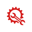 HVAC Repair Red Wrench and Gear Icon