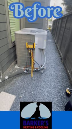 before picture of a old outdoor hvac unit